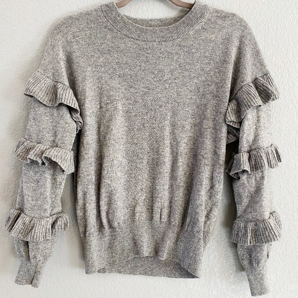 J. Crew Ruffle Sleeve Sweater